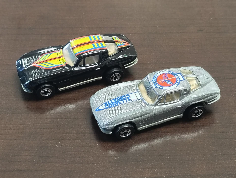 Juego Corvette vintage Hot Wheels Hi-Rakers ventana dividida '63 gris + negro como nuevo Foto 2 de 4
