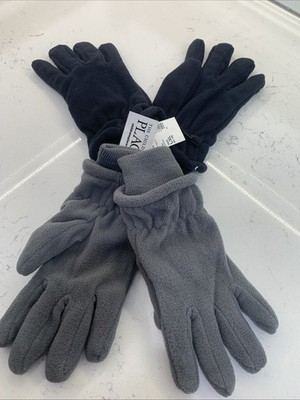 Set Of Children s Place Black And Gray Fleece Gloves Youth Size L/Xl 8 Years &up