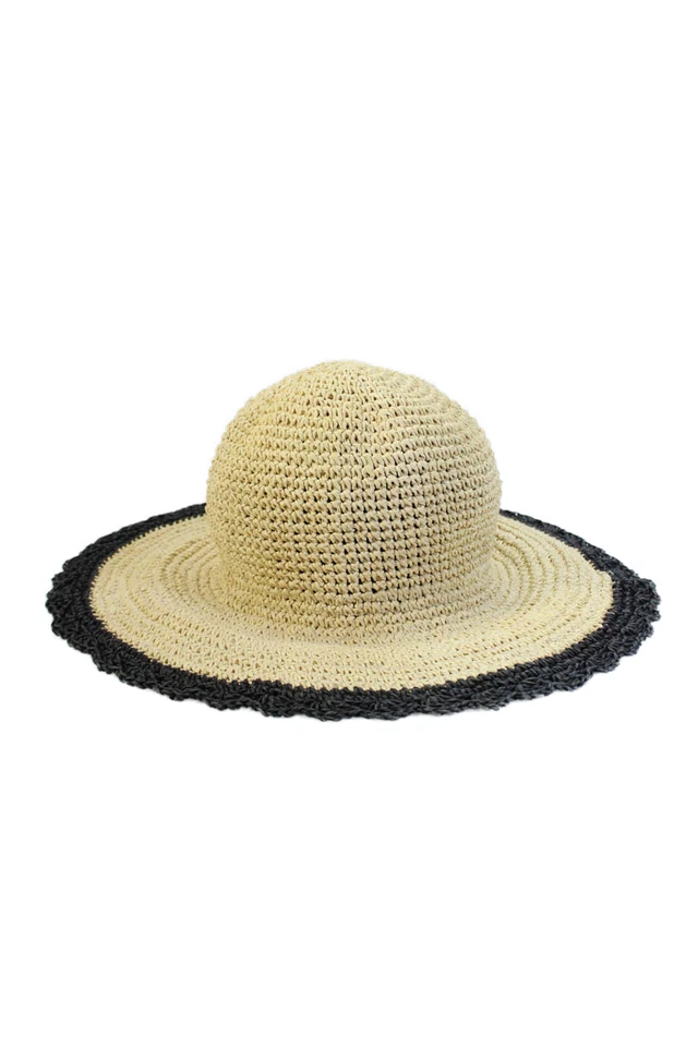 Kokin Womens Textured Straw Lined Sun Hat Nude OS - Image 2 of 4