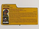 Vintage Hasbro GI Joe Target Exclusive Hit & Run File Card