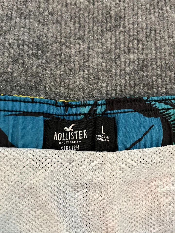 Pantalones Cortos Hollister Para Hombre Grandes Negros Arco Iris Tropical Bañador Elastizados Forrados Foto 4 de 4