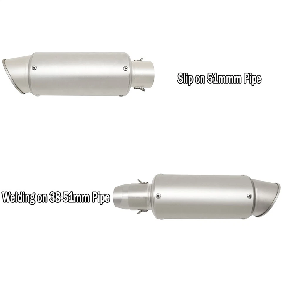 Tubo de escape silenciador deslizable universal de acero inoxidable 38-51 mm para Triumph Victory Foto 3 de 4