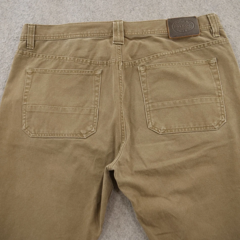 Pantalones Filson Para Hombres 36 Marrón Tela de Estaño Seco Ropa de Trabajo Lona Tiro Medio Pierna Recta Foto 4 de 4