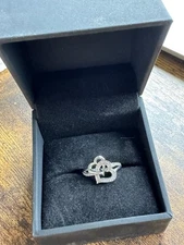 Zales Sterling silver Double heart Ring Never Worn Size 6