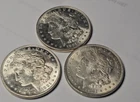 Lot of three (3) 1921-P Morgan 90% Silver Dollars - All Gorgeous AU/BU Coins