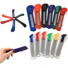 50 Pc Breakaway Knife Box Cutter Snap Off Lock Razor Blade Camping Utility Tool