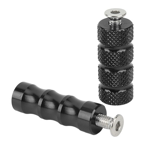 Black 2 Pair Motorcycle Brake Foot Peg CNC Process Plating Precise Fit For M6 - Picture 3 of 12