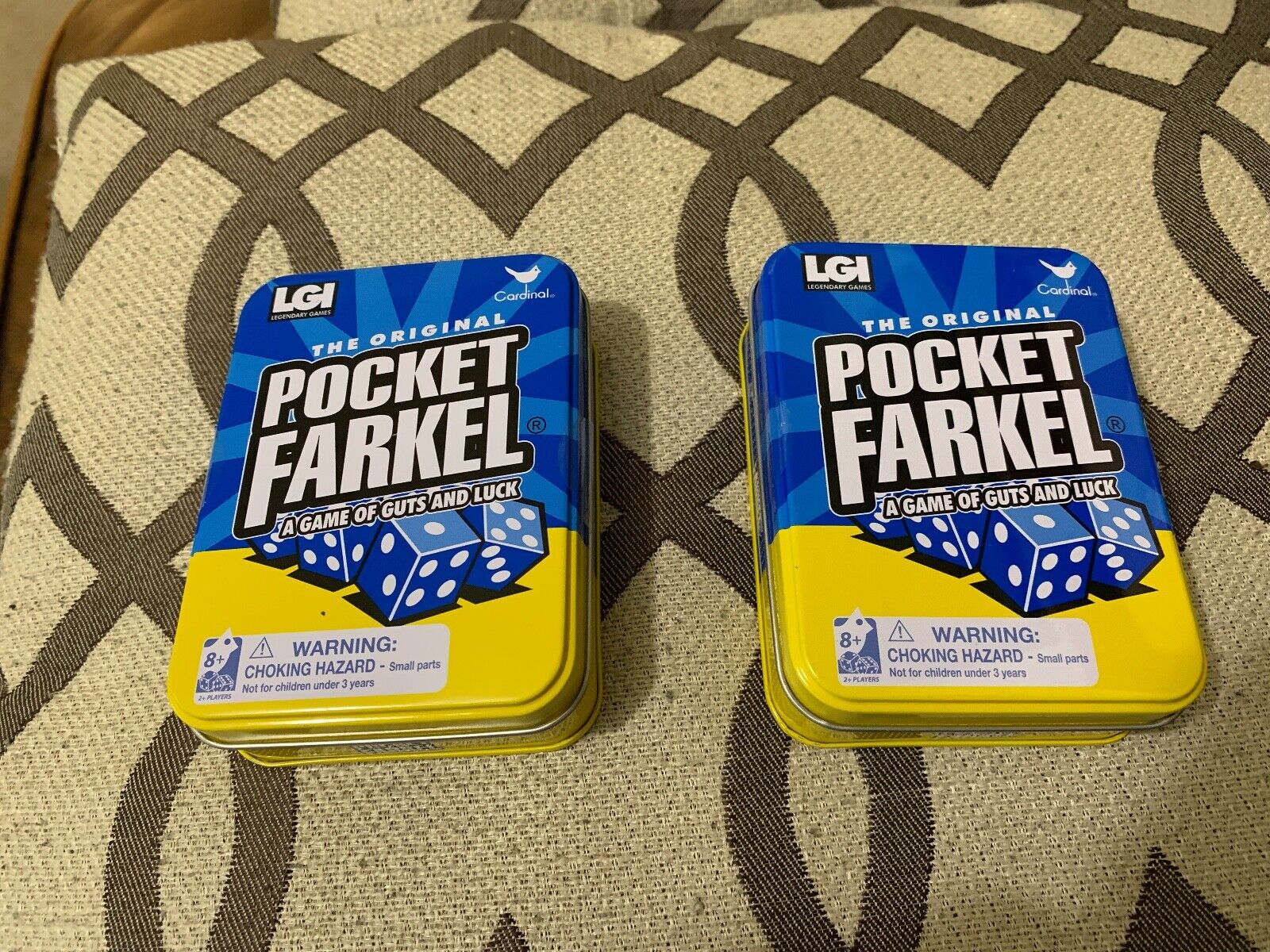 Details about   New Pocket Farkel The Original With Game Tin Cardinal Dice Game Of Guts & Luck