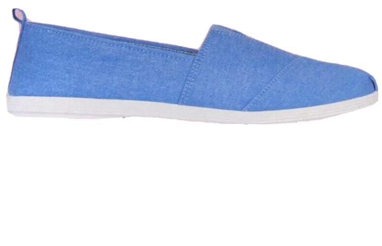 Serra Ladies Memory Foam Canvas Slip Ons Flat Shoes Driving Casual Slip On 10 M