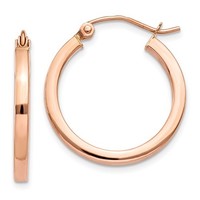 14k Rose Gold Light Weight Square Tube Hoop Earrings (0.8in Long) on sale 14k Rose Gold Light Weight Square Tube Hoop Earrings (0.8in Long) on sale