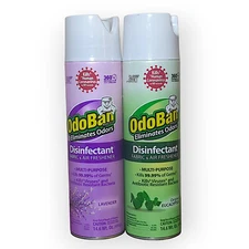 2x OdoBan Disinfectant Fabric & Air Freshener Lavender & Eucalyptus