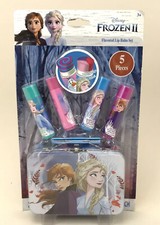 Disney Frozen II 2 Lip Balm Set of 5 with Double Sided Tin Brand New Sealed