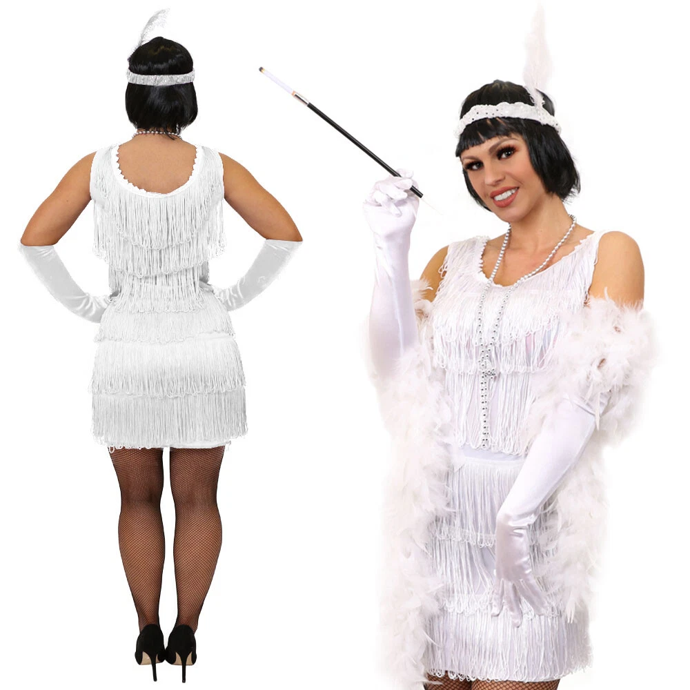 white flapper dress