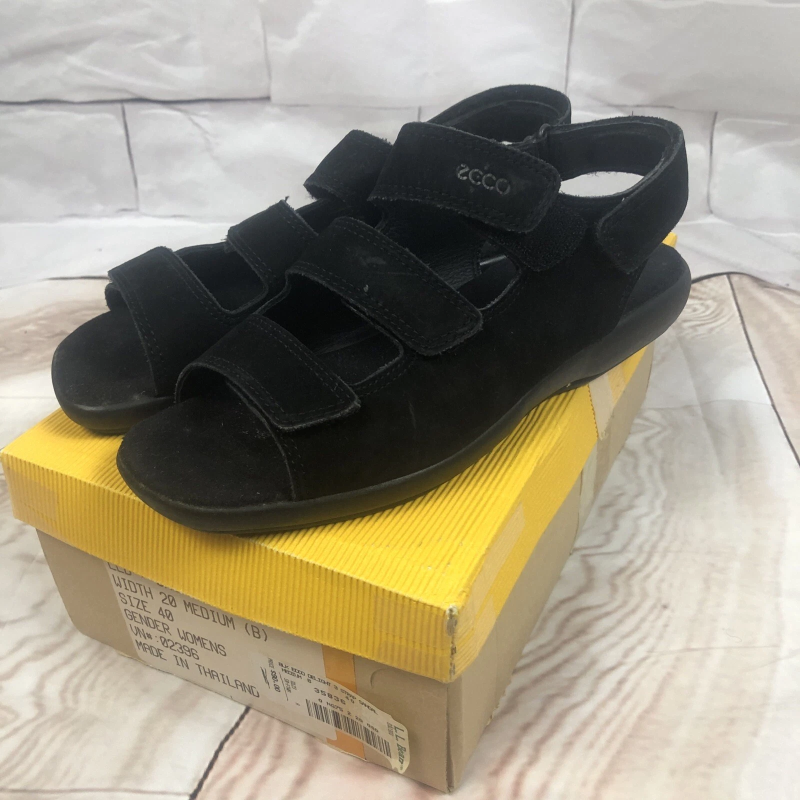 Ecco sandalo sportivo leggero cinturino comodo nero scamosciato donna taglia 40 EU 9 9 5 US