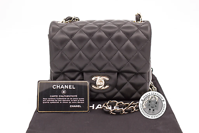 NEW Chanel A35200 Y04059 Classic CC Flap Black / 94305 Lambskin Mini  Shoulder Ba