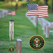 Army Flag Topper Wind Chime - 28 inch