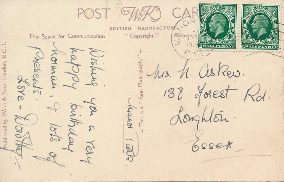 PC54995 A Wish for Luck and Joy on Your Twelfth Birthday. Wildt and Kray. RP - Image 2 of 2