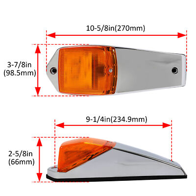 メル68193ページ 5x 17 LED Amber Torpedo Cab Roof Top Marker Light For