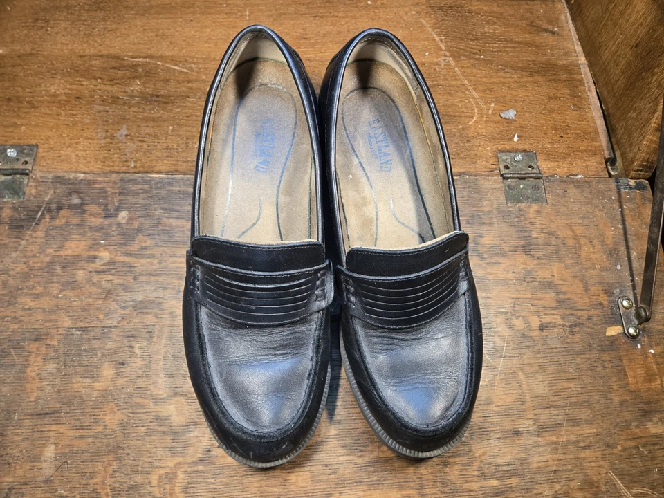 Eastland Newbury Mocasines de Cuero Negro Zapatos Oxford Zapatos sin Cordones para Mujer Talla 8 Foto 4 de 4