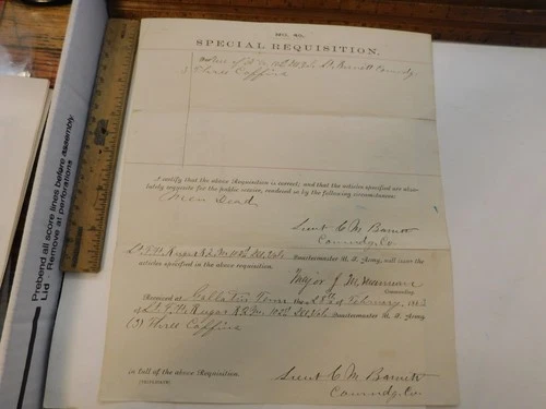 Civil War Document- 102nd Illinois Vol A Company 3 Three Coffins MEN DEAD TN