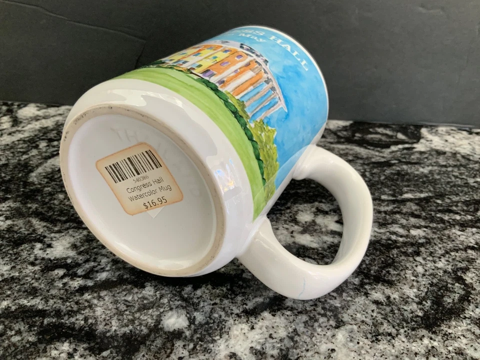 CONGRESS HALL watercolor Coffee Mug Cape May NJ Charming! EUC with tag - Image 4 of 4