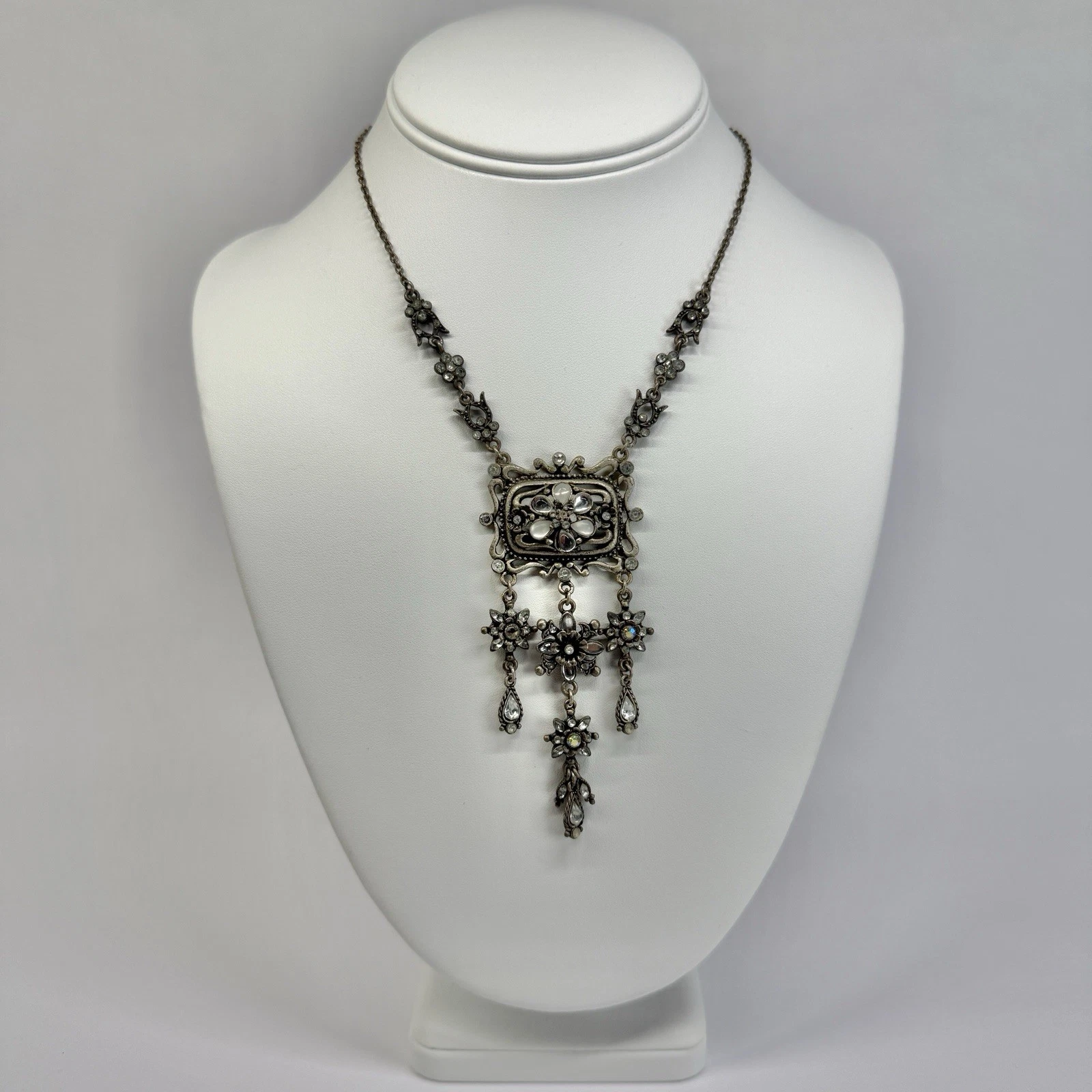 UNICA Georgian Inspired Jargoon Ornate Bib Vintage Necklace Jewelry N736