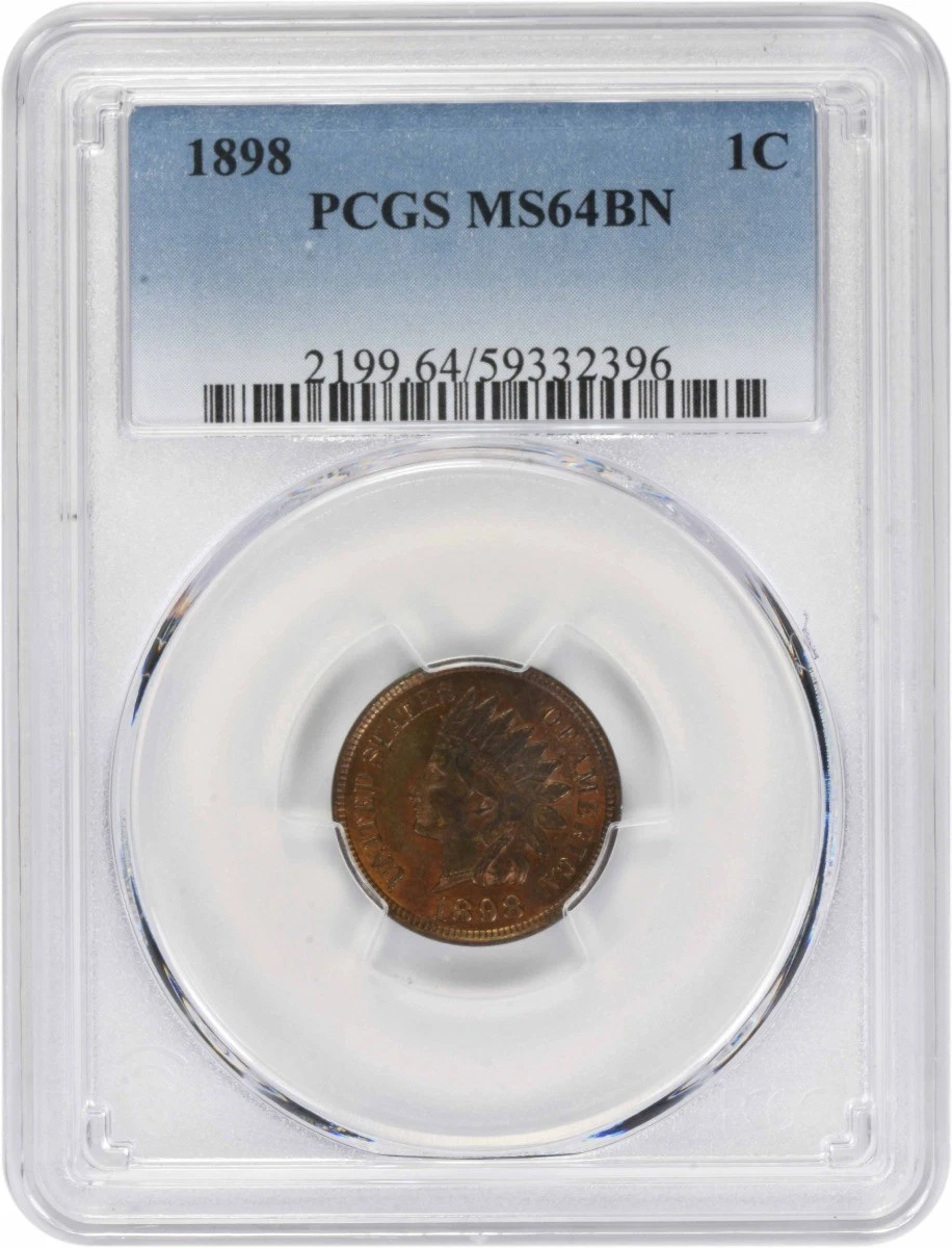 MS 64 Graded 1898 Year Indian Head Small Cents (1859-1909) for