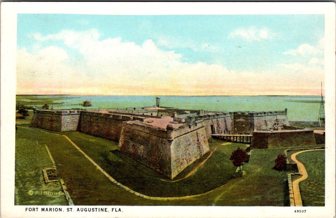 Fort Marion Castillo de San Marcos St Augustine Florida Vintage Postcard