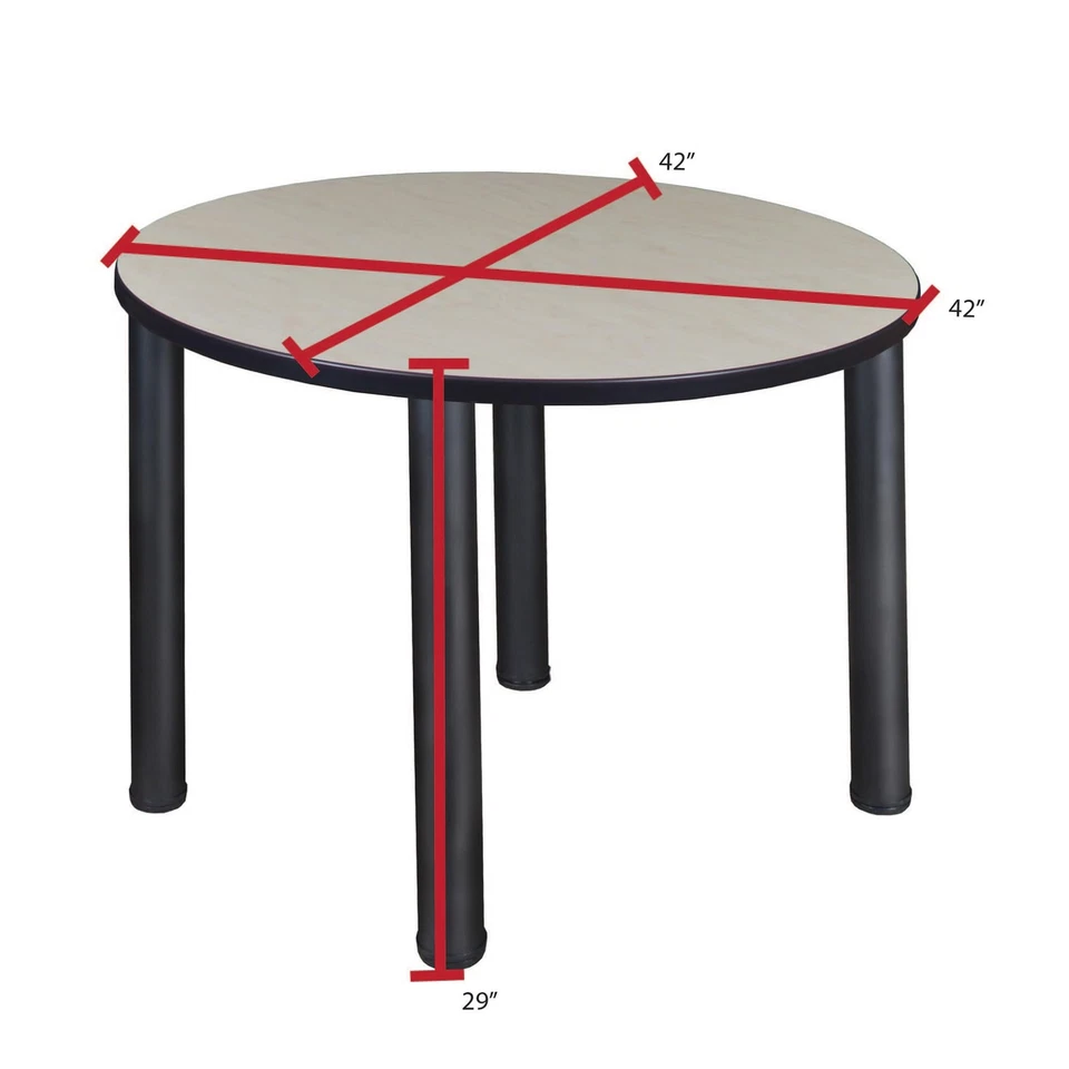 Mesa de descanso redonda Kee 42" - Arce/Negro Foto 3 de 4