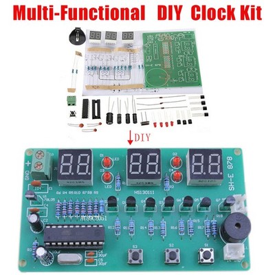 Electronics Soldering Practice Kit Digital clock, Multifunctional DIY Clock Kit