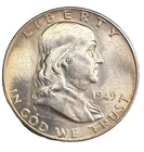 1949-P Franklin Half Dollar 90% Silver BU Uncirculated 50c Coin Toned