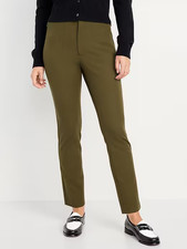 Old Navy Polished Pixie Skinny Pants Womens 8 Olive Green Zip Pockets NEW