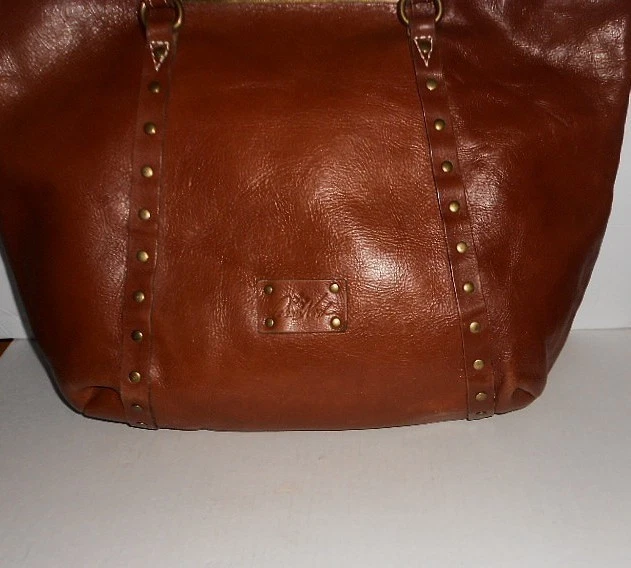 Vintage Patricia Nash Benvenuto Large Brown 100% Full-Grain Leather Tote Bag - Image 4 of 4