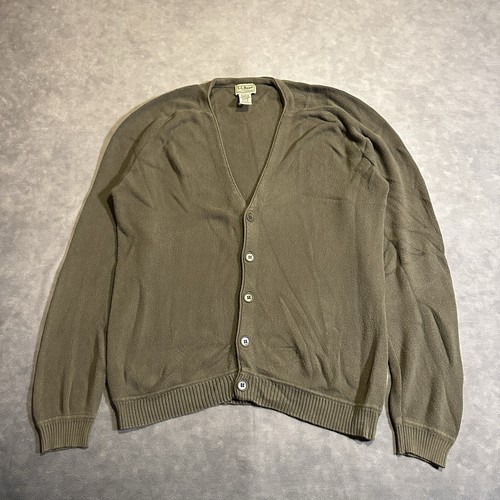 Vintage LL Bean Strickjacke Herren Medium Knopf Pullover Outdoor Made In Hong Kong