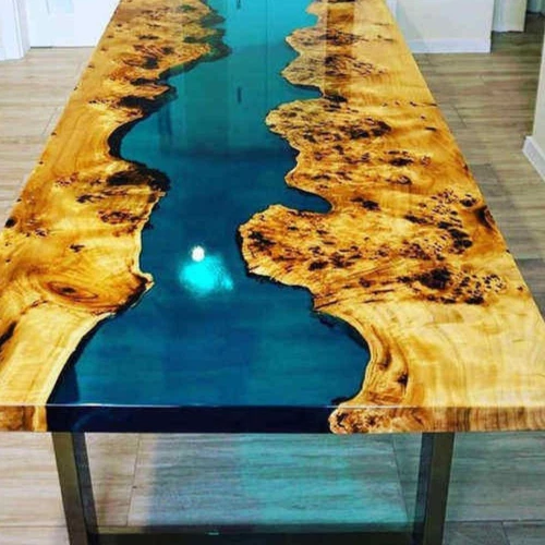 Epoxy Coffee Dining Table for Indoor/ Outdoor Custom Top Handmade Furniture - Image 3 of 4