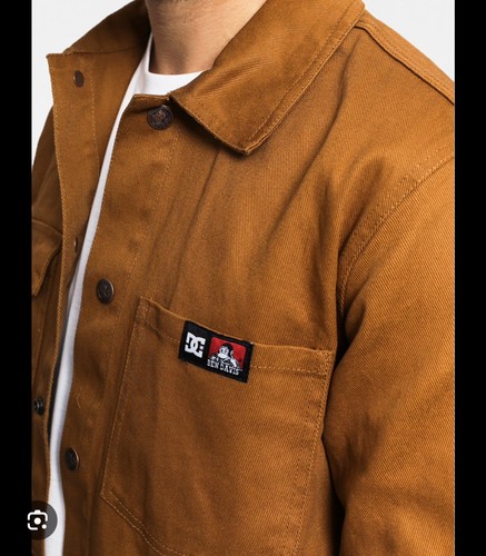 NWT Ben Davis Mens Heavyweight Original Snap Button Front Jacket Tan Small