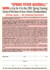 1991 Topps #NNO Instant Win Game Instant Win Game