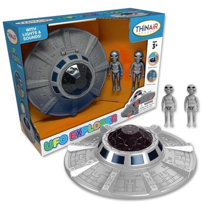 UFO Spaceship Space Toy, Kids Spaceship Playset with Two Aliens, Lights & Sou...