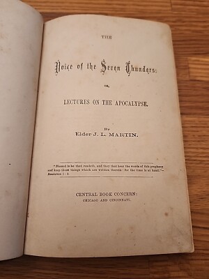 1870 VOICE OF THE SEVEN THUNDERS ELDER J L MARTIN Central Book Concern