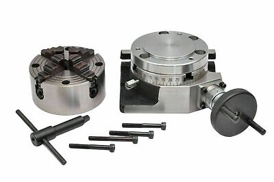 Rotary Table 100 mm With 4 Jaws Independent Chuck 65 mm With 80 mm Backplate
