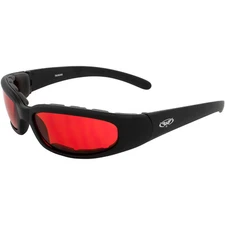 Global Vision Chicago Motorcycle Padded Glasses Polycarbonate Red Lens UV400