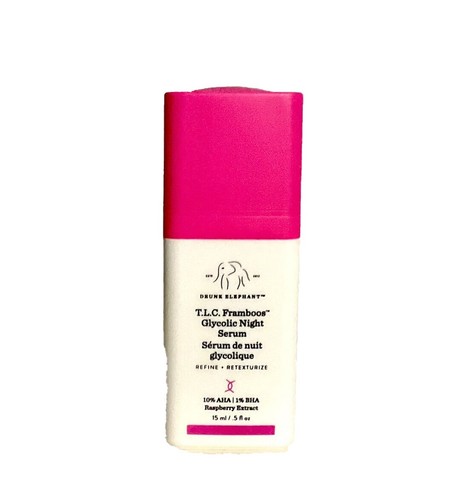 Drunk Elephant TLC Framboos Glycolic Night Serum 0.27oz / 8ml New