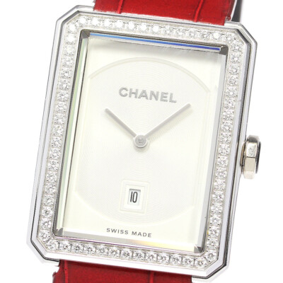 CHANEL diamond bezel boyfriend watch Chanel Boyfriend Watch Gold Diamond H4469 Gold 27k MSRP | eBay main image 3