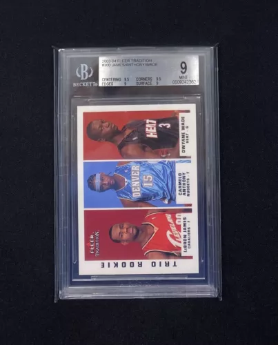 2003 Fleer Tradition Lebron James Carmelo Dwyane Wade Rookie RC Trio BGS 9 LOOK!