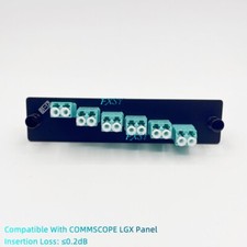 LGX Fiber Optic Panel 12 Port 6 LC Duplex Adapter OM3 OM4 Compatible COMMSCOPE