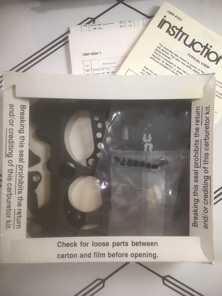 Комплект для обновления карбюратора Holley 3-447 Rochester 4 барр. 8 цилиндров 1967-68 и Checker - Изображение 3 из 3