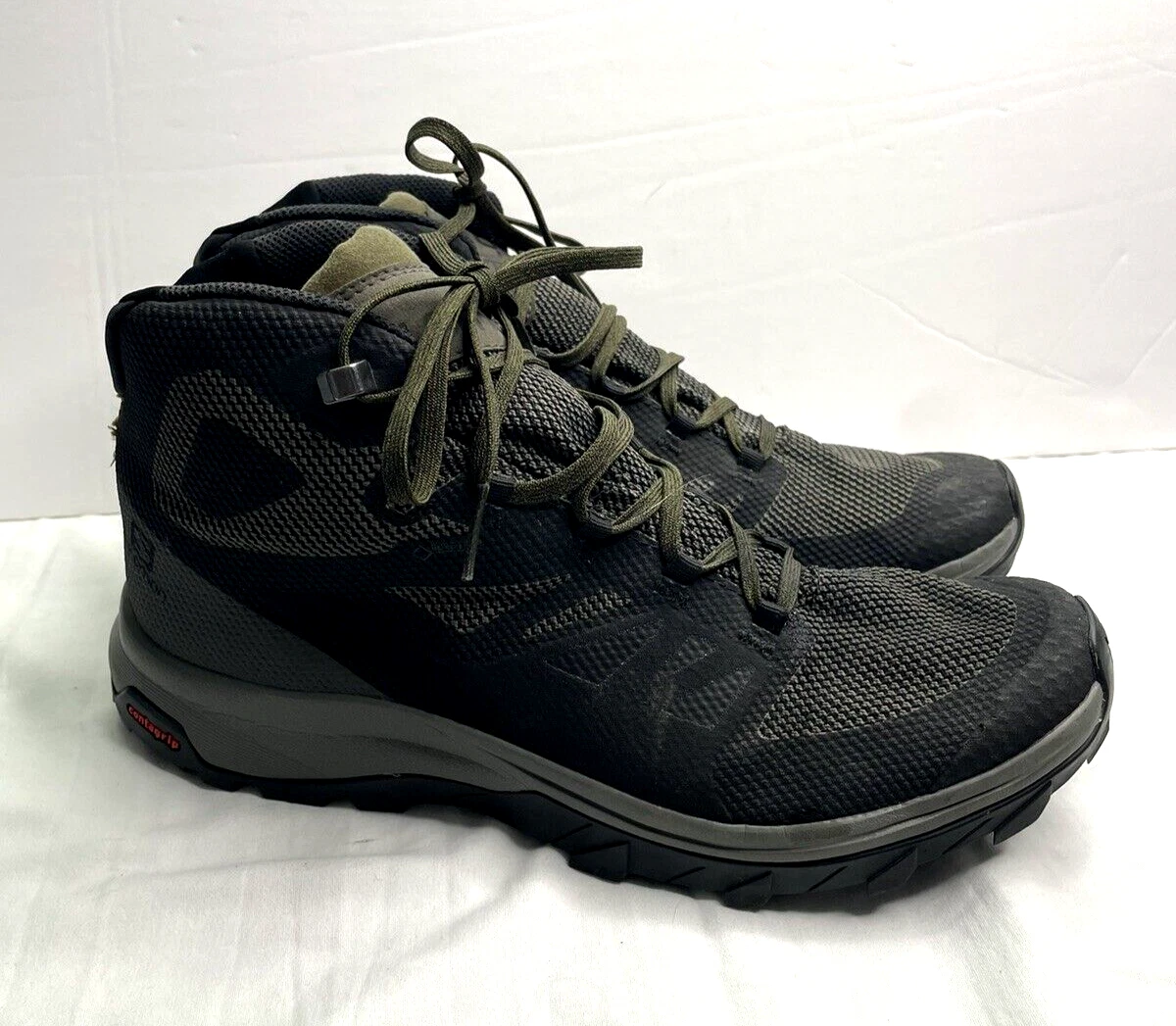 Salomon Outline Mid GTX Hiking Boots 11 Contagrip Black Beluga 404763 Gore Tex