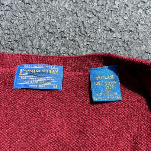 Vintage Pendleton Shetland 100% Virgin Wool Cardigan Sweater Men's Size Large - Picture 5 of 5