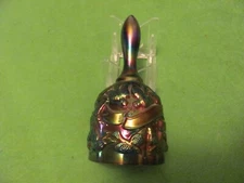 Fenton Art Glass Cobalt Marigold Carnival Love Birds Petite Bell 1984 Part Matte