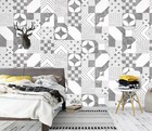 3D Gray Tile Pattern R9141 Wallpaper Wall Mural Self-adhesive Removable Luna